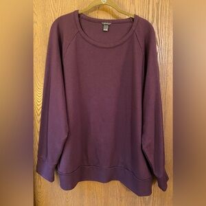 Eddie Bauer Women's LS Crew Neck Lightweight Sweatshirt, Purple, XXL